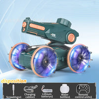HKM-917715 Amphibious Remote Control Water Jet Car with Dual Control and Water Absorption for Indoor-Outdoor Fun