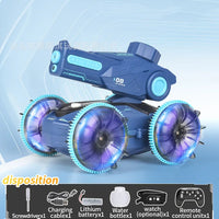HKM-917715 Amphibious Remote Control Water Jet Car with Dual Control and Water Absorption for Indoor-Outdoor Fun