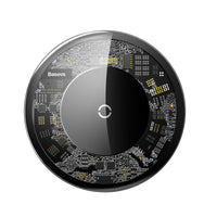 HKM-917715 Ultra-Thin Minimalist Wireless Charger - Portable Transparent Glass Fast Charging Station