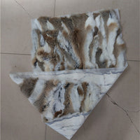 HKM-917779 Rex Rabbit Fur Patchwork Blanket for Mattress, Clothing, and Furniture - Rectangle, 50x100 cm