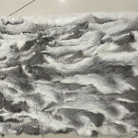 HKM-917779 Rex Rabbit Fur Patchwork Blanket for Mattress, Clothing, and Furniture - Rectangle, 50x100 cm