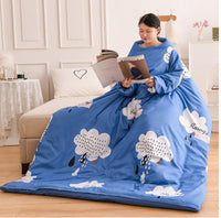 HKM-917779 Warm Anti-Kick Quilt with Sleeved Thick Shoulder Pad for Winter Comfort, 150x200 cm, Cool Fiber Fabric