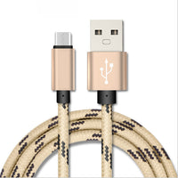 HKM-917843 Nylon Braided Mobile Phone Data Cable - Type-C, USB, iPhone - Available in 0.25M, 1M, 2M Lengths