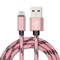 HKM-917843 Nylon Braided Mobile Phone Data Cable - Type-C, USB, iPhone - Available in 0.25M, 1M, 2M Lengths