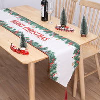 HKM-917907 Double-Sided Snowman Christmas Table Flag Mat, 180x33cm Flannel Decor