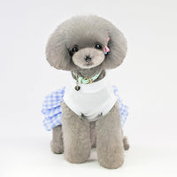 HKM-917907 Small Dog Cotton Love Skirt in Blue and Pink - Princess Style Outfit for Mothers
