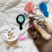 HKM-918227 Three-Piece Plush Dog Toy Set for Grooming Fun