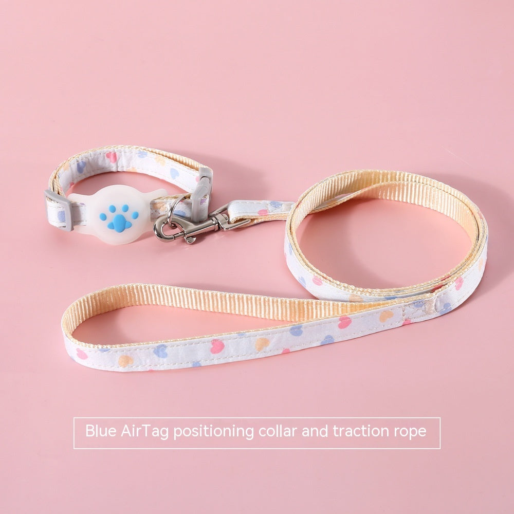 HKM-918291 Pet Positioning Adjustable Anti-Lost Tracking Collar and Leash Set for Small to Medium Pets