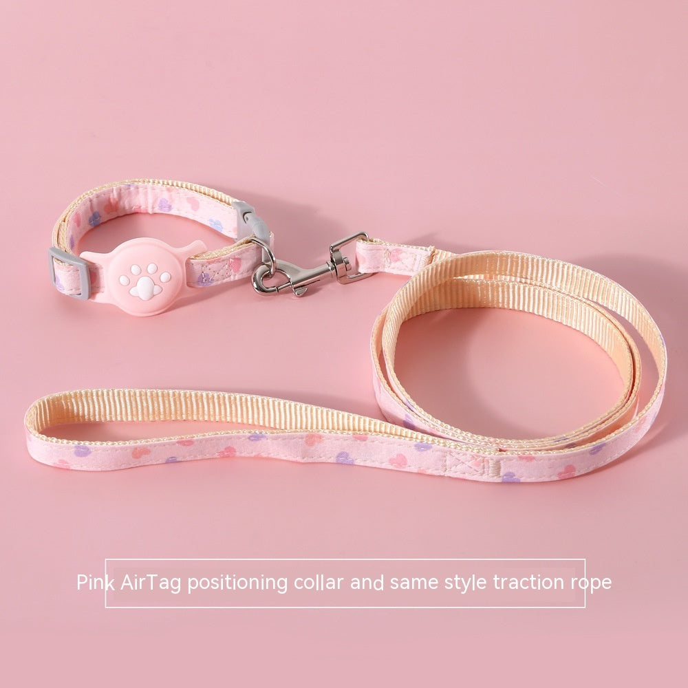 HKM-918291 Pet Positioning Adjustable Anti-Lost Tracking Collar and Leash Set for Small to Medium Pets