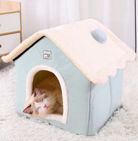 HKM-918419 Cozy Light Green Warm Dog Kennel House for Small Pets - XS to M Sizes