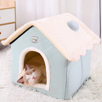 HKM-918419 Cozy Light Green Warm Dog Kennel House for Small Pets - XS to M Sizes