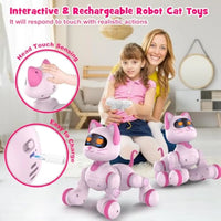 HKM-918419 Interactive Programmable Remote Control Robot Cat for Kids, Ages 2 and Up, Light & Sound Functionality
