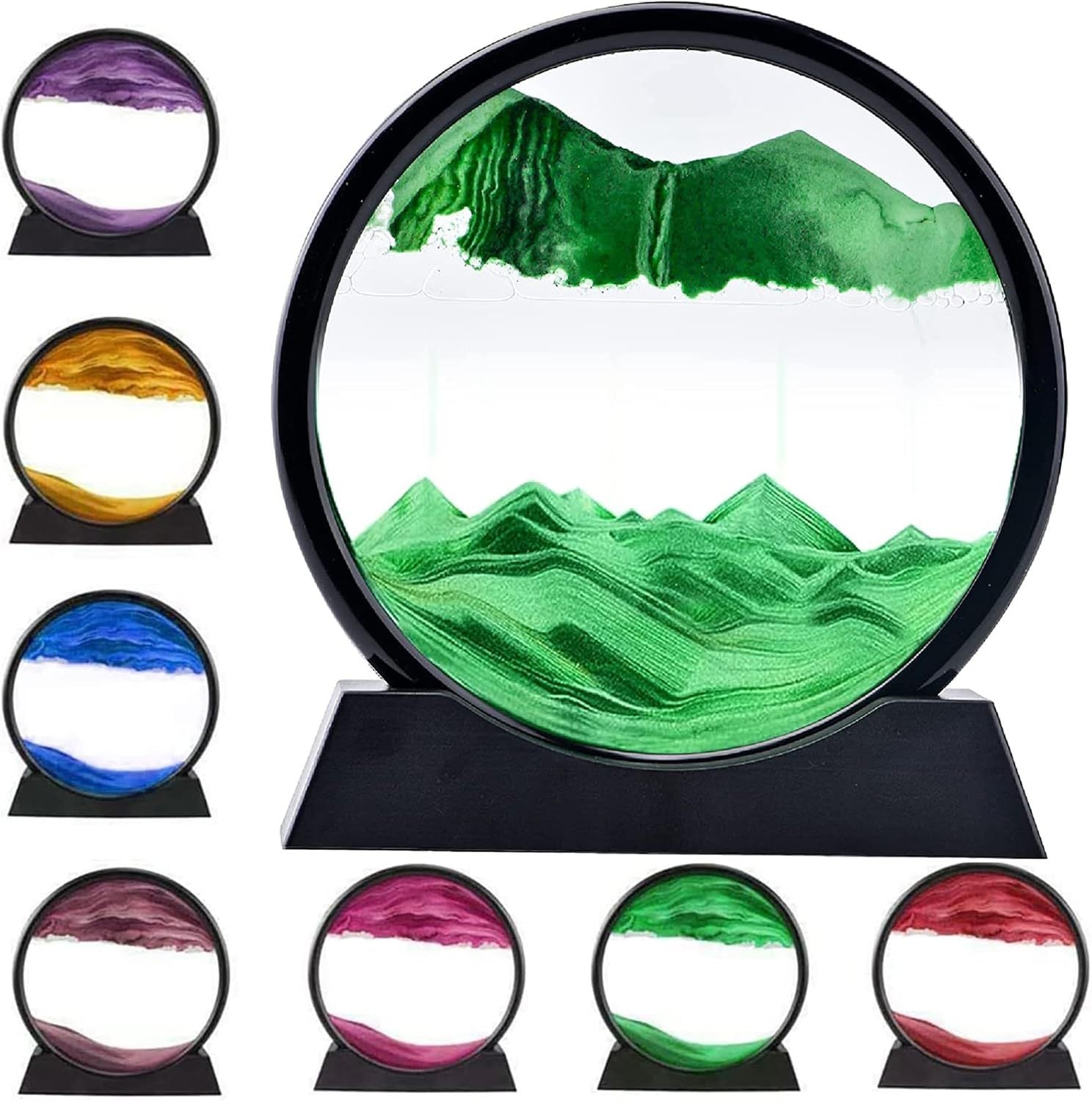 HKM-918547 3D Dynamic Sand Art Picture - Purple Liquid Motion Sandscape for Relaxation and Desk Decor