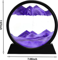 HKM-918547 3D Dynamic Sand Art Picture - Purple Liquid Motion Sandscape for Relaxation and Desk Decor