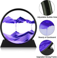 HKM-918547 3D Dynamic Sand Art Picture - Purple Liquid Motion Sandscape for Relaxation and Desk Decor