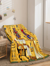 HKM-918611 Bohemian Geometric Pattern Flannel Blanket - All Seasons Polyester Fiber