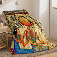 HKM-918611 Bohemian Geometric Pattern Flannel Blanket - All Seasons Polyester Fiber