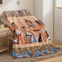 HKM-918611 Bohemian Geometric Pattern Flannel Blanket - All Seasons Polyester Fiber