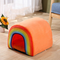 HKM-918739 Cozy Rainbow Cat Nest - Warm and Soft Pet Bed for All Seasons