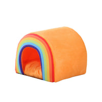 HKM-918739 Cozy Rainbow Cat Nest - Warm and Soft Pet Bed for All Seasons