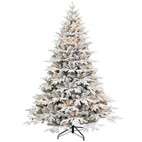 HKM-918739 Flocked PE/PVC Christmas Tree with Lights - 4ft to 9ft Options Available