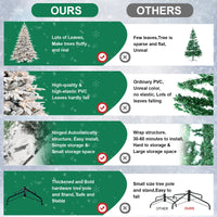 HKM-918739 Flocked PE/PVC Christmas Tree with Lights - 4ft to 9ft Options Available