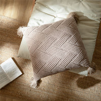 HKM-918739 Solid Color Polyester Pillow Cushion – Modern Design, 45x45cm, Available in Green, Beige, Grey, Navy, Apricot