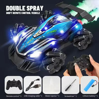 HKM-918867 Remote-Controlled Dual-Spray Drift Car with LED Lights and 360° Rotation for Kids