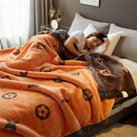 HKM-918931 Cozy Plush Thick Warm Blanket with Stylish Stripes for All Seasons, Multiple Colors Available