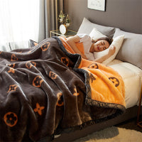 HKM-918931 Cozy Plush Thick Warm Blanket with Stylish Stripes for All Seasons, Multiple Colors Available