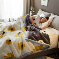 HKM-918931 Cozy Plush Thick Warm Blanket with Stylish Stripes for All Seasons, Multiple Colors Available