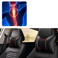 HKM-918995 Car Neck Pillow Set - Leather & Ice Silk - Comfortable Headrest for Long Drives - Supports Neck and Reduces Fatigue - 27x18cm