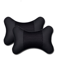 HKM-918995 Car Neck Pillow Set - Leather & Ice Silk - Comfortable Headrest for Long Drives - Supports Neck and Reduces Fatigue - 27x18cm