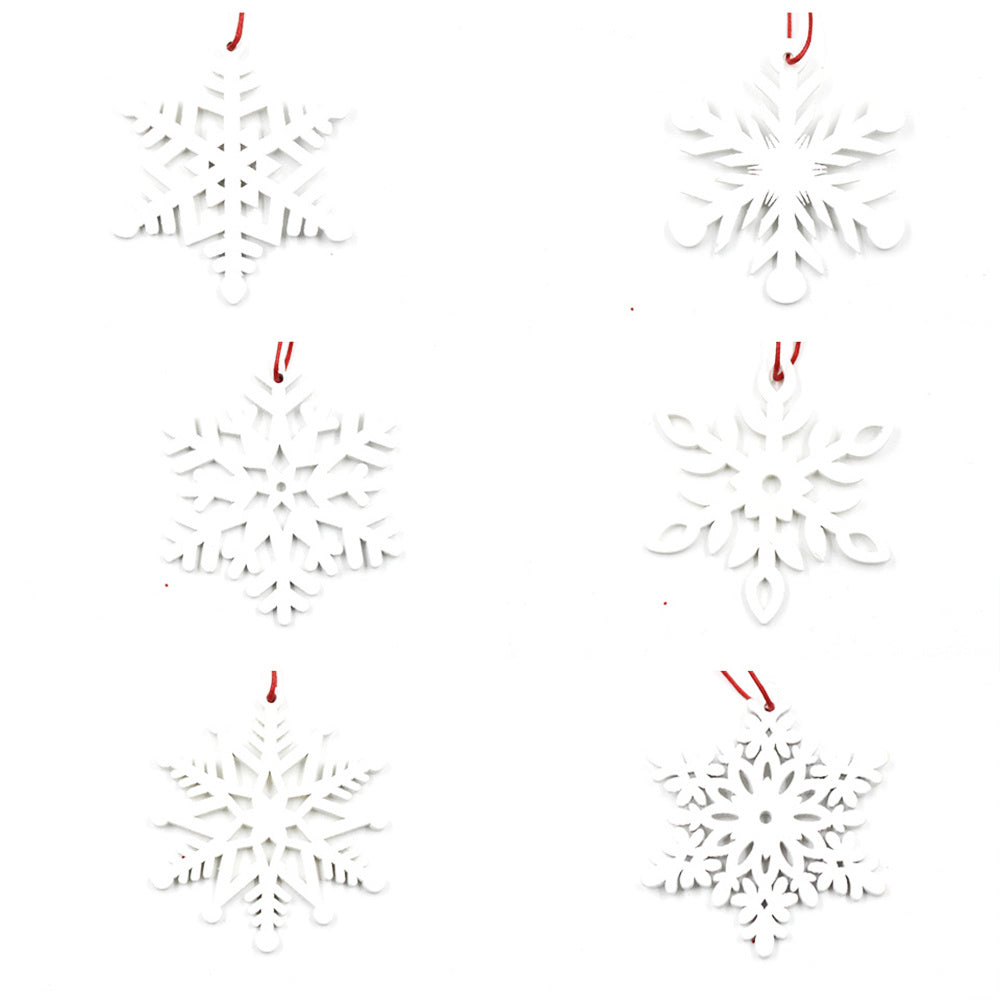 HKM-919059 Abstract Christmas Tree Pendant in MDF with Floral Landscape Design