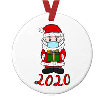 HKM-919059 Abstract Christmas Tree Pendant in MDF with Floral Landscape Design