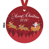 HKM-919059 Abstract Christmas Tree Pendant in MDF with Floral Landscape Design