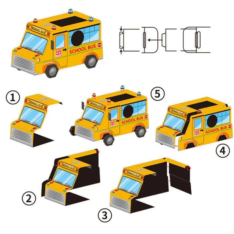 HKM-919187 Wearable 3D Cardboard Vehicle Model for Kids - DIY Handmade Cosplay Toy