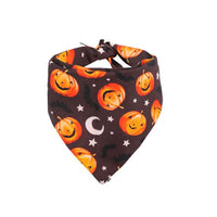 HKM-919315 Halloween Pumpkin Double-sided Dog Bandana - Cartoon Triangle Scarf for Year-Round Festivities