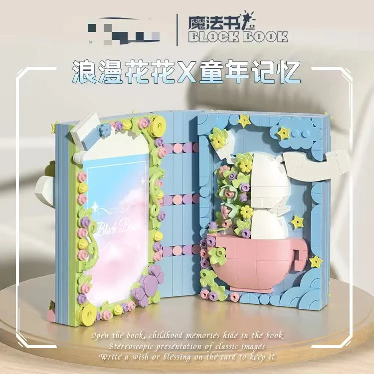 KTX-919443 Magic Book Building Block Album – Educational Assembled Block Toy Set for Kids Ages 0-14+