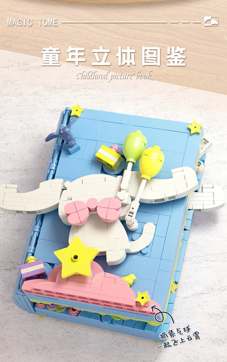 KTX-919443 Magic Book Building Block Album – Educational Assembled Block Toy Set for Kids Ages 0-14+