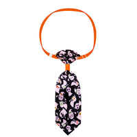 HKM-919763 Halloween Skull Necktie for Pets – Adjustable Fabric Tie for Cats and Small to Medium Dogs