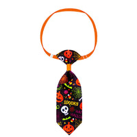 HKM-919763 Halloween Skull Necktie for Pets – Adjustable Fabric Tie for Cats and Small to Medium Dogs