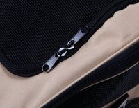 HKM-919763 Portable Crossbody Pet Carrier Bag for Dogs and Cats - Travel-Friendly Design in Beige and Dark Gray