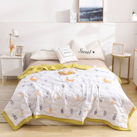 HKM-919763 Washed Cotton Summer Quilt - Lightweight, Breathable Polyester Blend for Air Conditioning Use