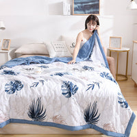 HKM-919763 Washed Cotton Summer Quilt - Lightweight, Breathable Polyester Blend for Air Conditioning Use