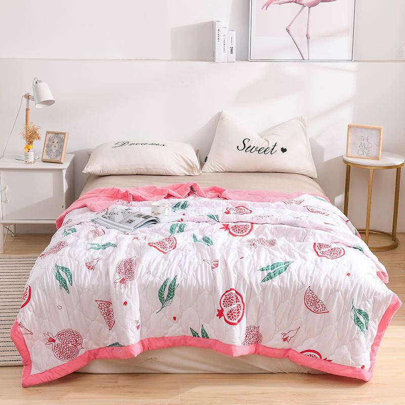 HKM-919763 Washed Cotton Summer Quilt - Lightweight, Breathable Polyester Blend for Air Conditioning Use