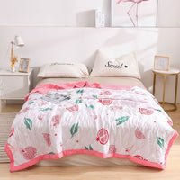 HKM-919763 Washed Cotton Summer Quilt - Lightweight, Breathable Polyester Blend for Air Conditioning Use