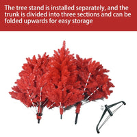 HKM-919891 Red PVC Christmas Tree – Available in 4FT, 5FT, 6FT, and 7FT with Up to 1066 Tips