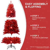 HKM-919891 Red PVC Christmas Tree – Available in 4FT, 5FT, 6FT, and 7FT with Up to 1066 Tips