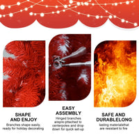 HKM-919891 Red PVC Christmas Tree – Available in 4FT, 5FT, 6FT, and 7FT with Up to 1066 Tips